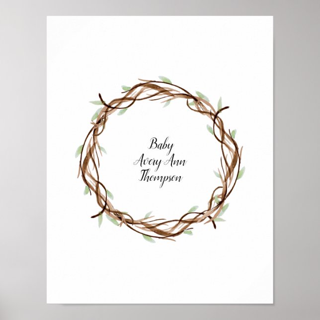 Wreath de impresión de dedo personalizado, alterna (Frente)