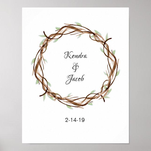 Wreath de impresión de dedo personalizado, alterna (Frente)