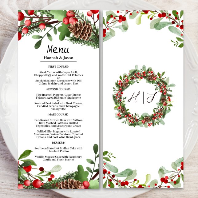Wreath de invierno de Berries rojas | Menú Boda Na (Subido por el creador)