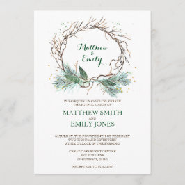 Wreath de invierno de la invitación a la boda