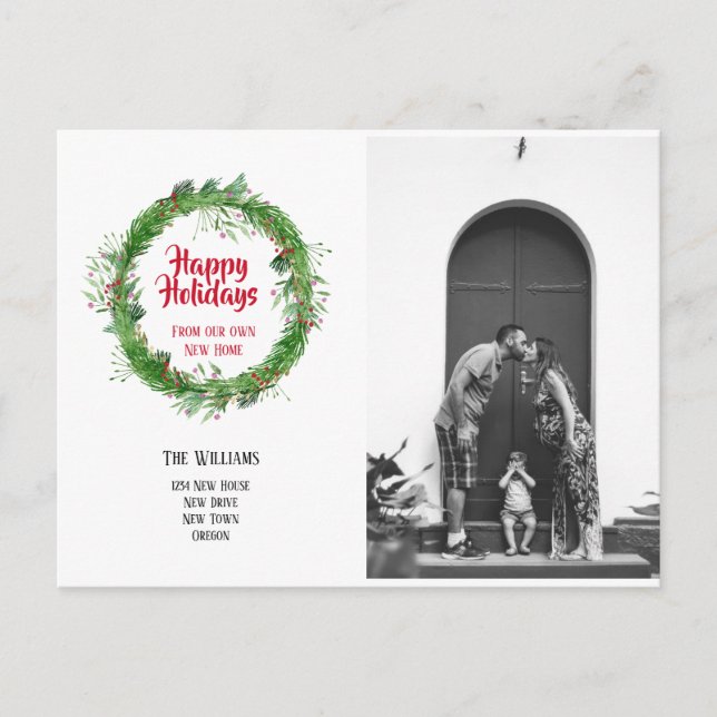 Wreath de invierno, nueva casa para la tarjeta de  (Anverso)