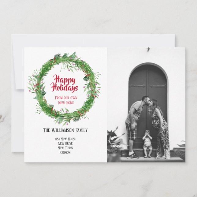 Wreath de invierno, nueva casa para la tarjeta de  (Anverso)