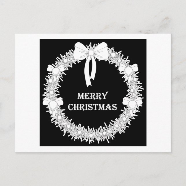 Wreath de Navidad blanca y negra (Anverso)