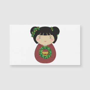 Wreath de Navidades de Kokeshi