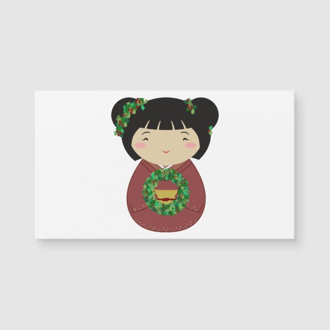 Wreath de Navidades de Kokeshi (Anverso)