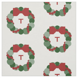 Wreath de Navidades geométricos con tela monográfi