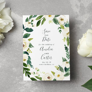 Wreath floral de alabastro salva la tarjeta de fec