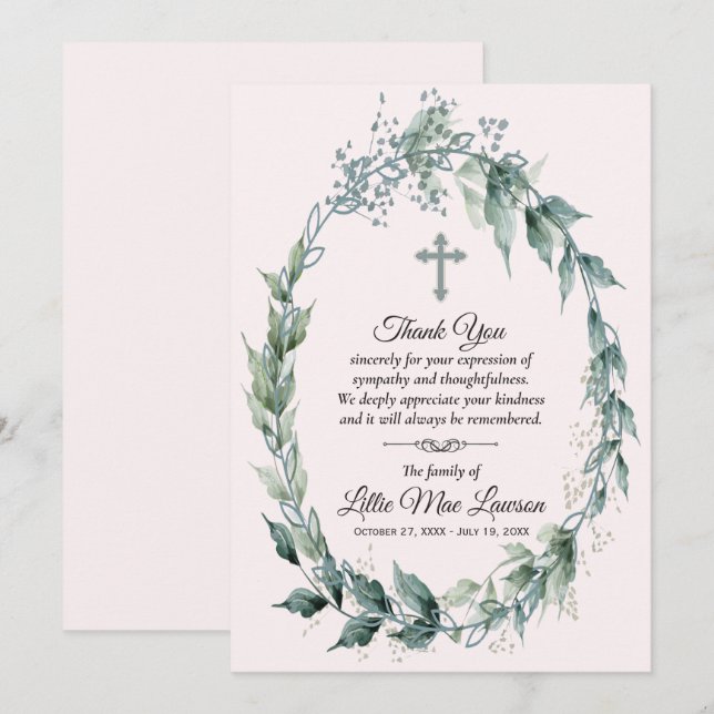 Wreath Funeral Memorial Rosa (Anverso / Reverso)