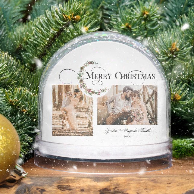 Wreath & Merry Christmas Multi-Photo Snow Globe (Subido por el creador)