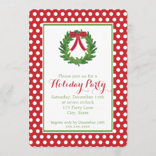 Wreath navidades, invitación a vacaciones de Punto