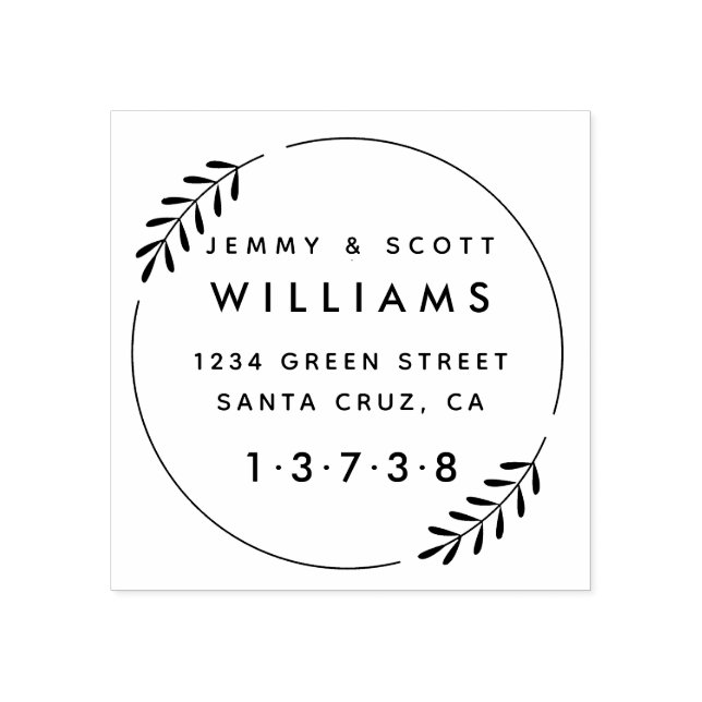 Wreath Pareja Casada Sello de goma (Impresión)