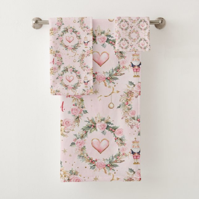 Wreath Personalizado Beaux de Holiday Pink Merry N (In situ)