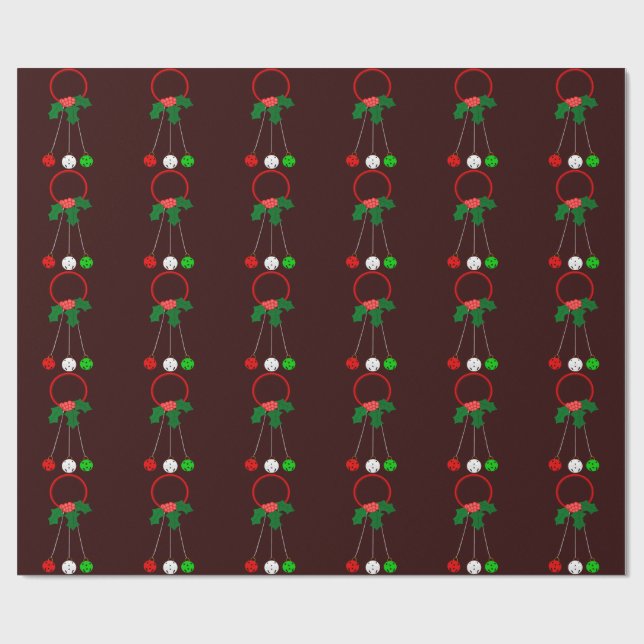 Wreath roja y jingle Bells papel de envolver rojo (Superficie plana)