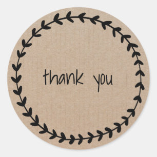Wreath rústica casera Gracias etiqueta