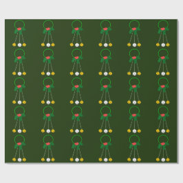 Wreath verde y Jingle Bells Papel de envolvimiento