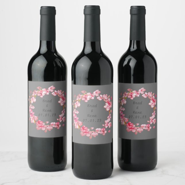 Wreath Wedding Flowers Pegatina de arreglos floral (Botellas)