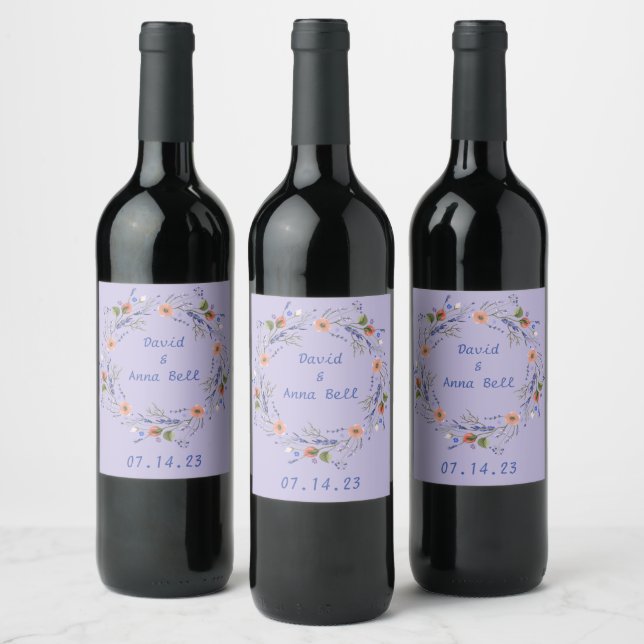 Wreath Wedding Flowers Pegatina de arreglos floral (Botellas)