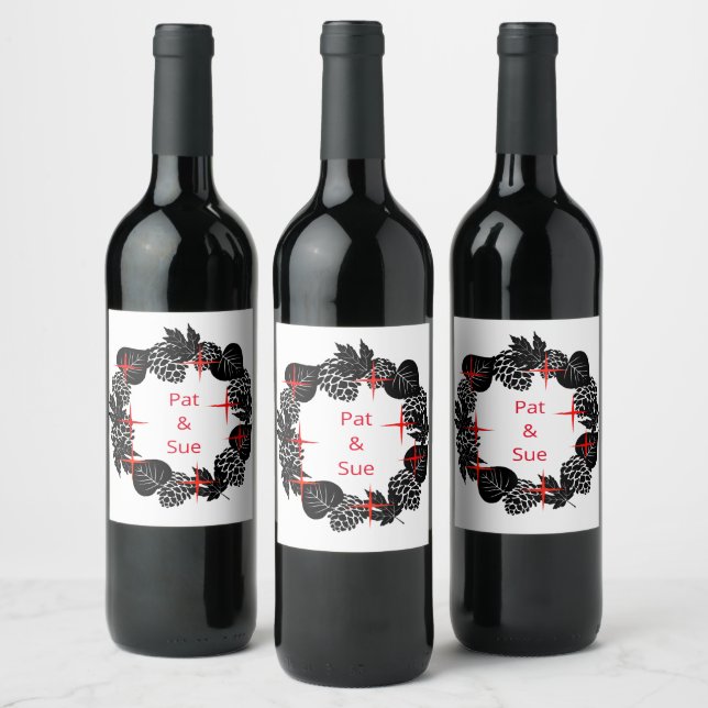 Wreath Wedding Flowers Pegatina de arreglos floral (Botellas)