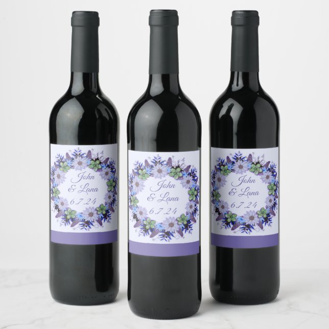 Wreath Wedding Flowers Pegatina de arreglos floral (Botellas)