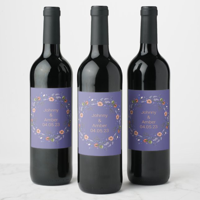 Wreath Wedding Flowers Pegatina de arreglos floral (Botellas)