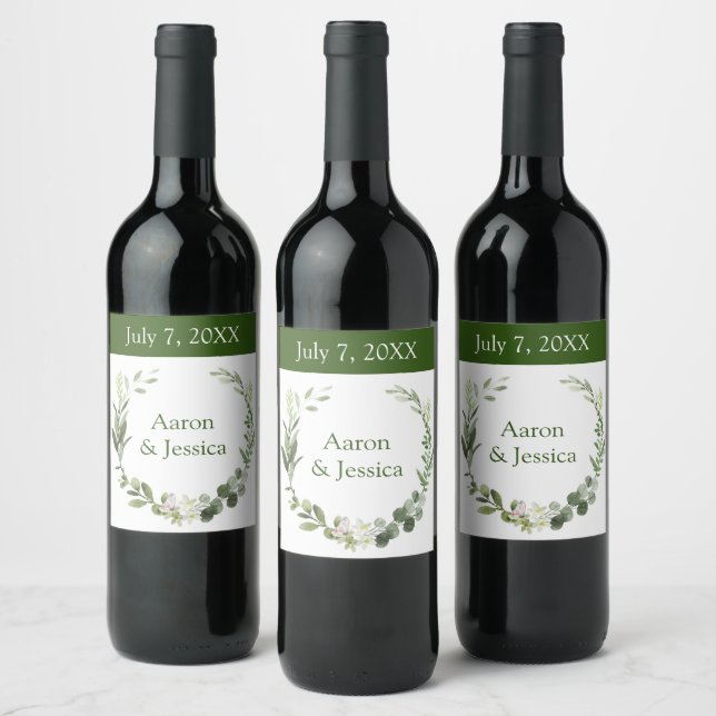 Wreath Wedding Flowers Pegatina de arreglos floral (Botellas)