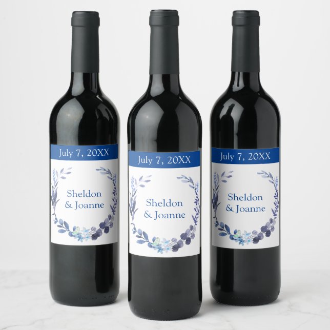 Wreath Wedding Flowers Pegatina de arreglos floral (Botellas)