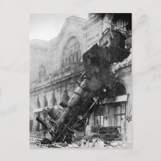 Wreck de tren en la postal Montparnasse