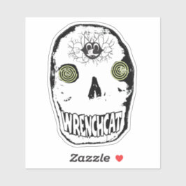 Wrenchcat Skully Pegatina