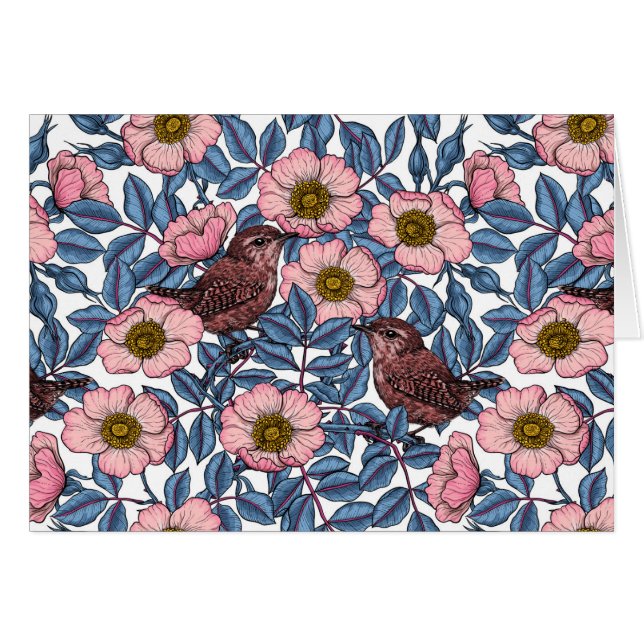 Wrens en los rosas (Anverso (Horizontal))