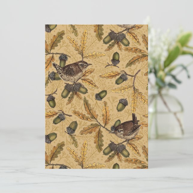 Wrens y bellotas sobre miel (Anverso de pie)