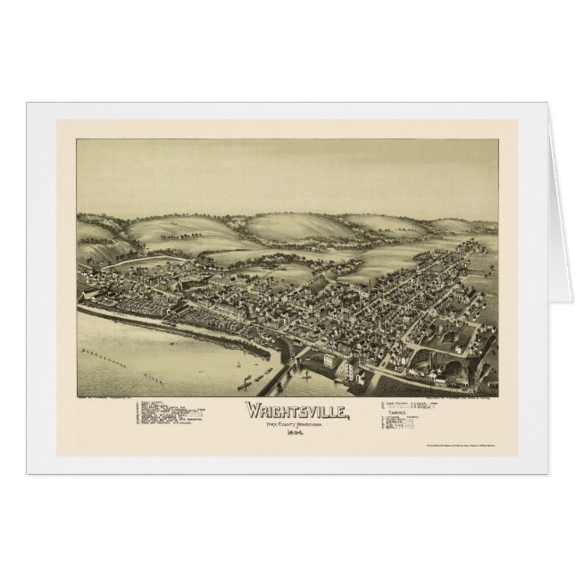 Wrightsville, mapa panorámico del PA - 1894 (Anverso (Horizontal))