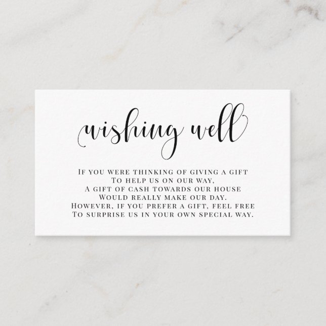 Wshing Well Wedding Invitar tarjeta de inscripción (Anverso)