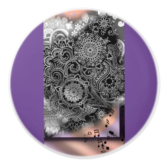 WSSBX 'Perros en púrpura' - Pomo de cerámica Perso (Anverso)