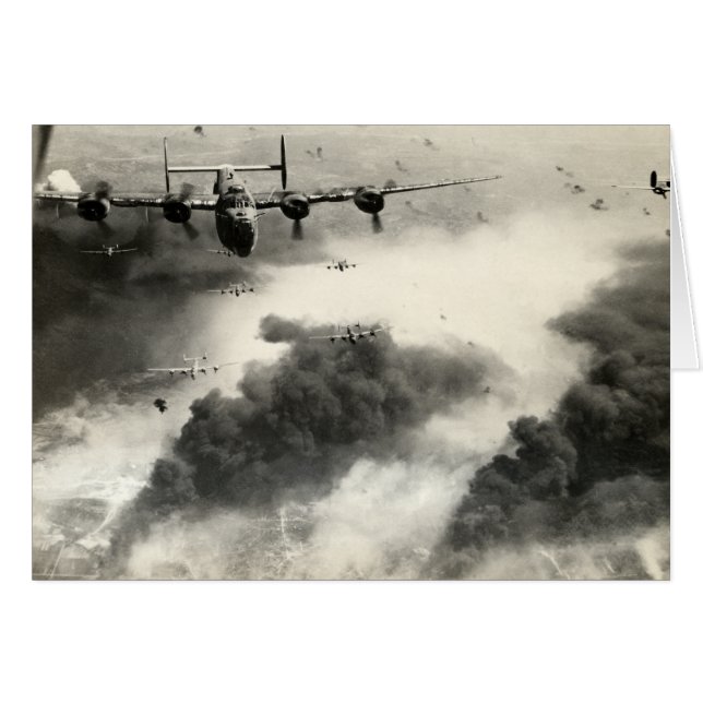 WWII B-24s sobre los campos petrolíferos de (Anverso (Horizontal))