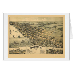Wyandotte, mapa panorámico del MI - 1896