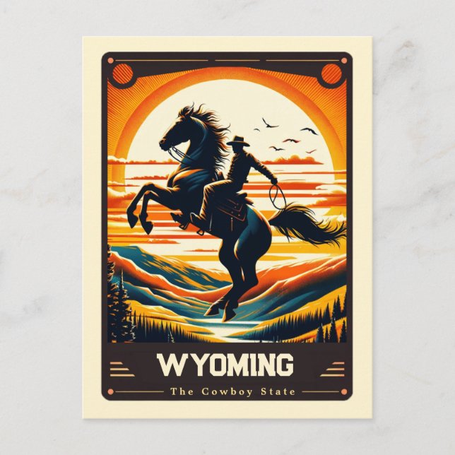 Wyoming | Postal de cosecha de espíritus patriótic (Anverso)