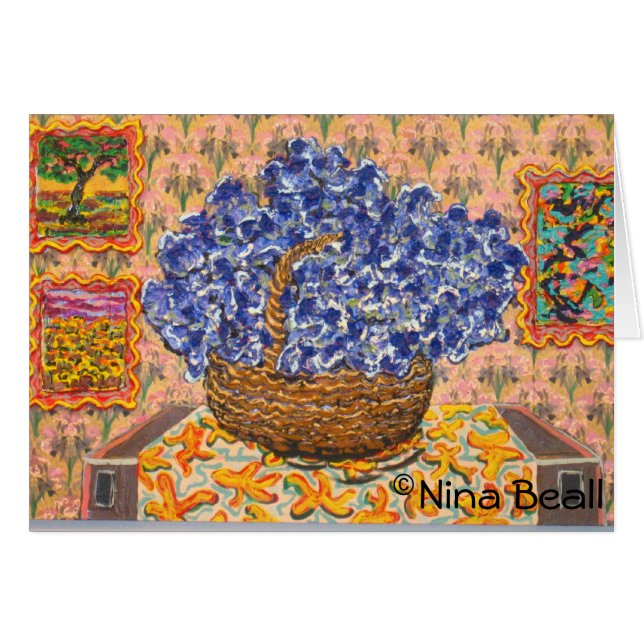 "Wysteria azul con la cebolla," por Nina Beall (Anverso (Horizontal))