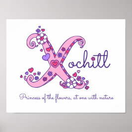 X arte en monograma chicas Xochitl nombre poster