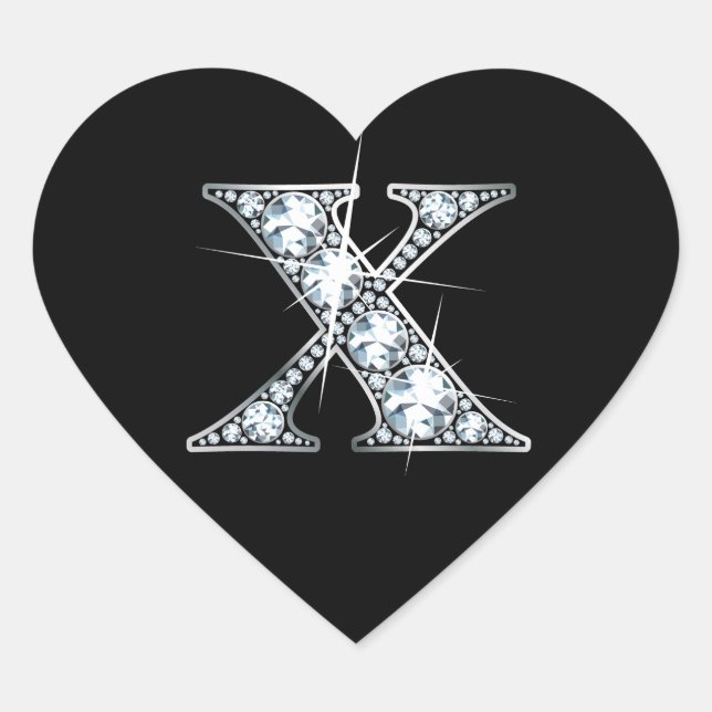 "X" Diamante amotinándose con Pegatina de corazón  (Anverso)