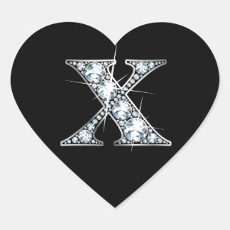 "X" Diamante amotinándose con Pegatina de corazón
