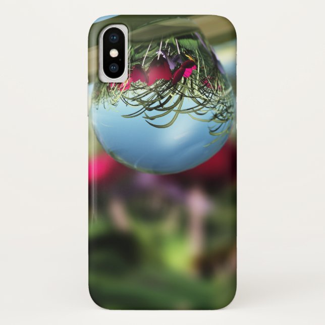 X Funda para iPhone Case-Mate Rosas sobre gotas de l (Reverso)