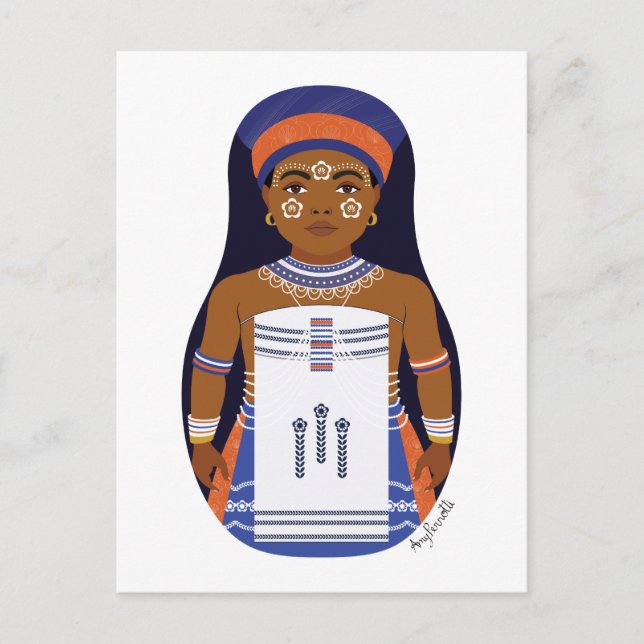 Xhosa, postal sudafricana de Matryoshka (Anverso)