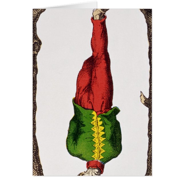 XII el hombre colgado, carta de tarot (Frente)