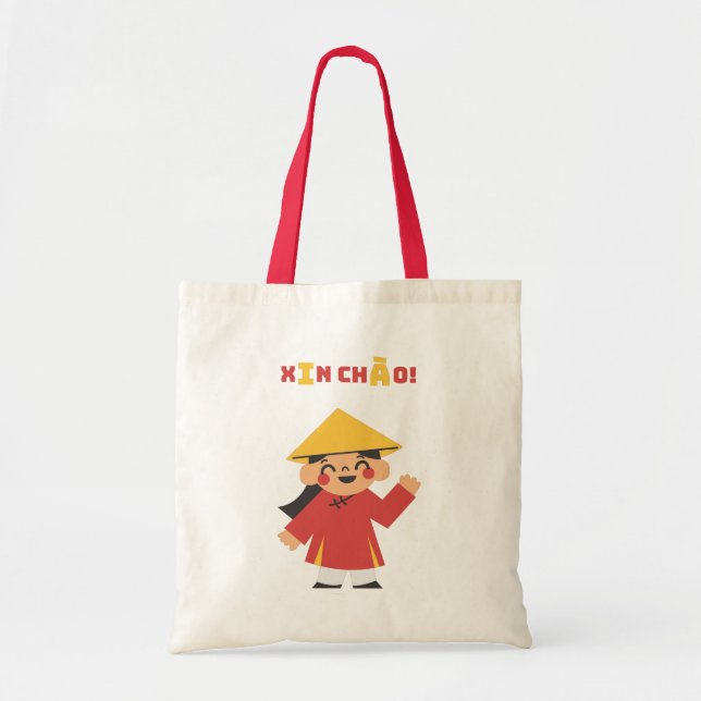 ¡Xin Chào! - Bolsa de Tote con saludo vietnamita (Frente)