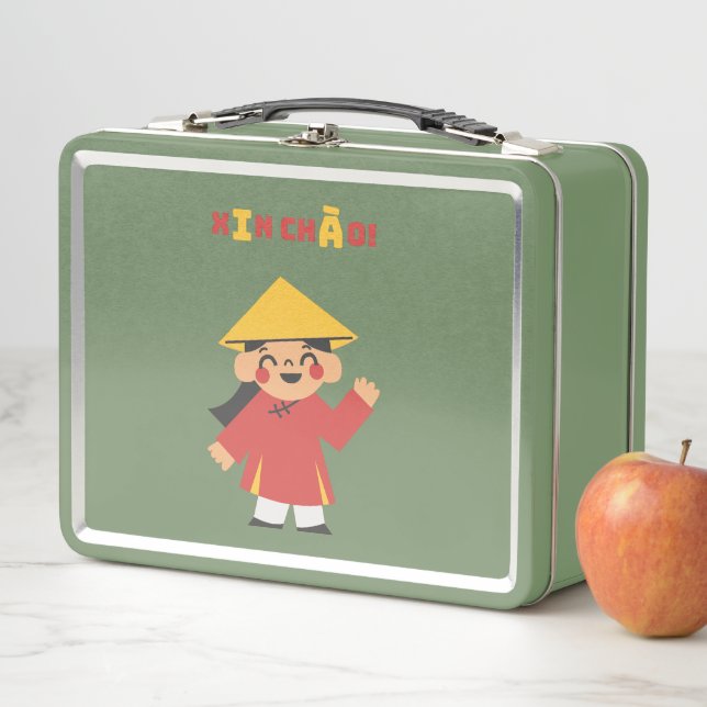 "Xin Chào" vietnamita. Caja de almuerzo roja (In situ)