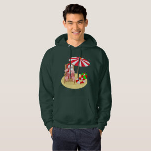 xmas beach santa claus sudadera encapuchada