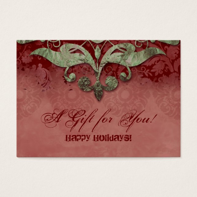Xmas Elegant Gift Card Red Green Architecture (Frente)