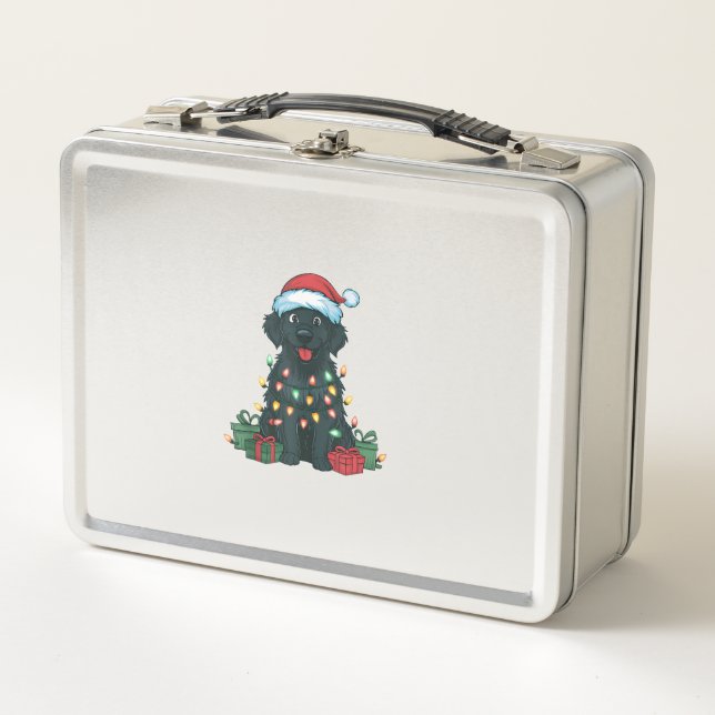 Xmas Iluminando Santa Hat Black Golden Retriever D (Anverso)