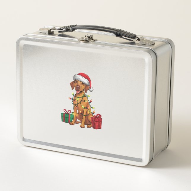 Xmas Iluminando Santa Hat Ridgeback Perro Rhodesia (Anverso)