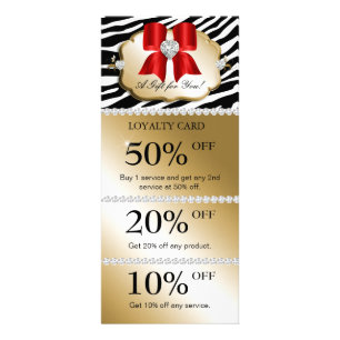 Xmas Jewels Spa Tarjetas de márketing Zebra Gold 